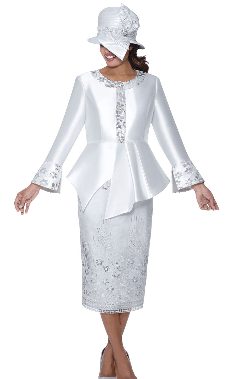 GMI Church Suit 400912-White - Church Suits For Less