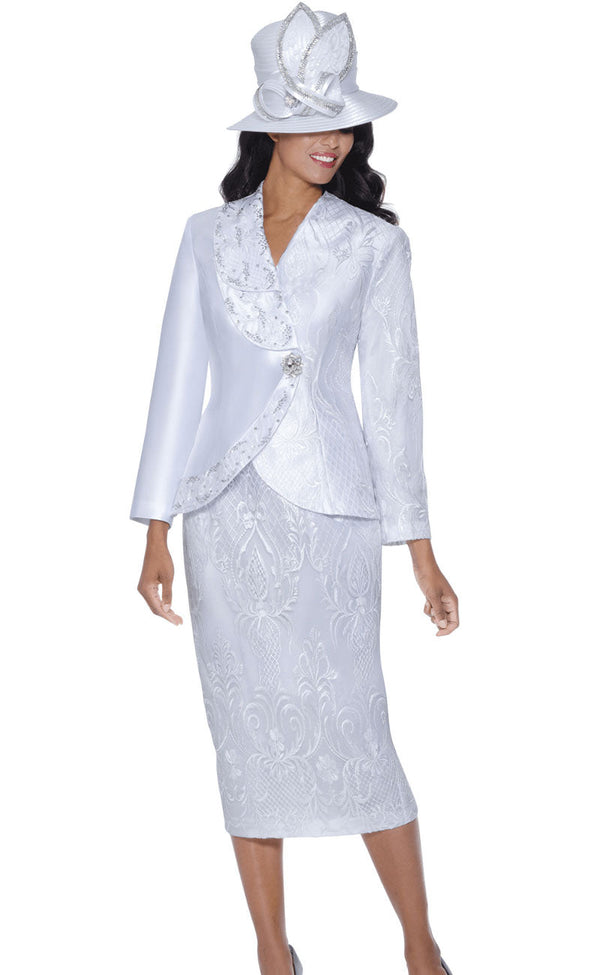 GMI Church Suit 400932-White - Church Suits For Less