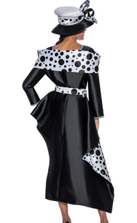 GMI Church Suit 10202-Black/White - Church Suits For Less