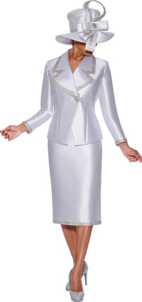 GMI Church Suit 9872-White - Church Suits For Less