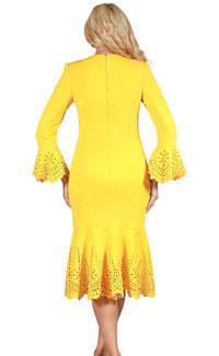 Giovanna Dress D1680-Yellow Mustard - Church Suits For Less