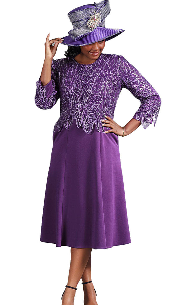 Giovanna Dress D1681C-Purple - Church Suits For Less