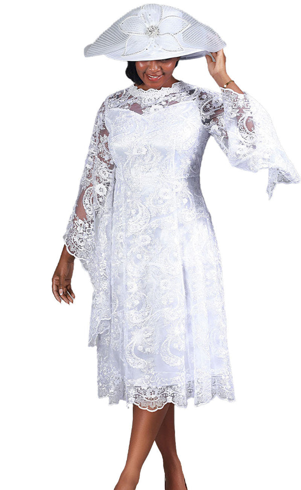 Giovanna Dress D1684-White - Church Suits For Less