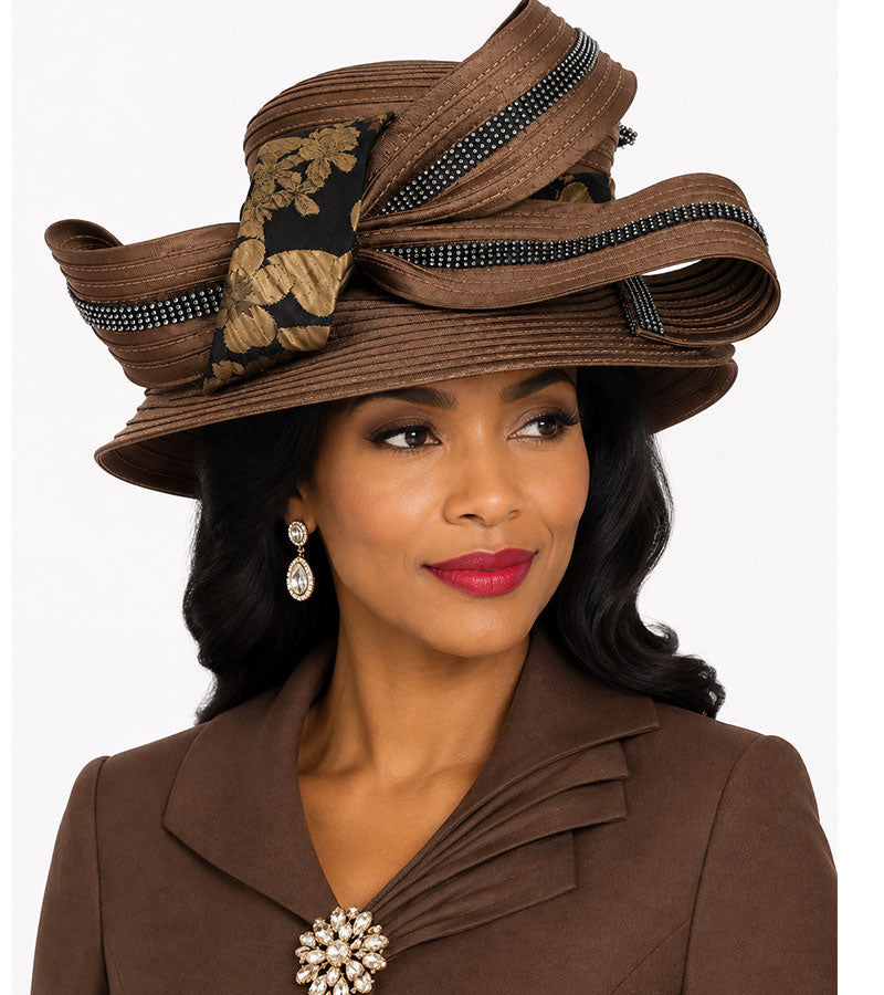 Giovanna Church Hat HG1154-Black/Copper