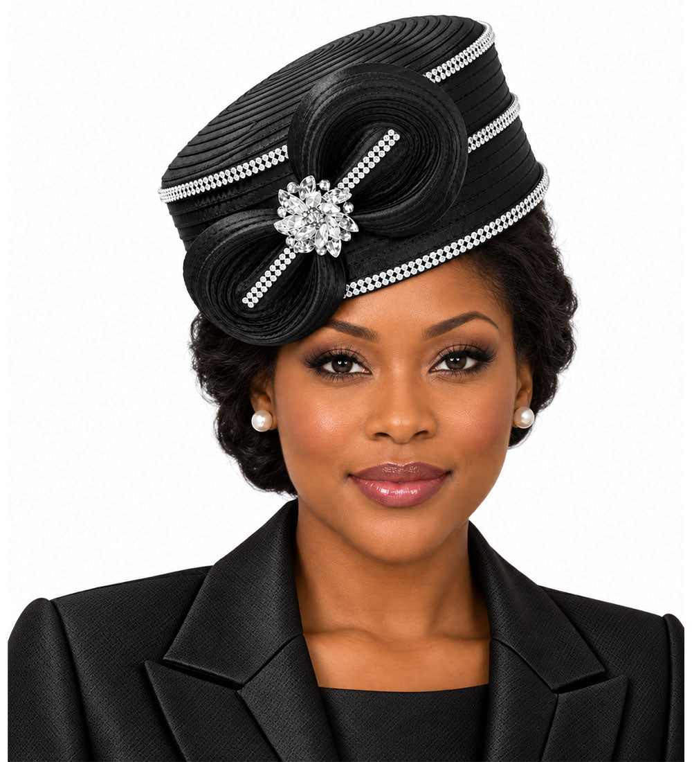 Giovanna Church Hat HR1063-Bkack