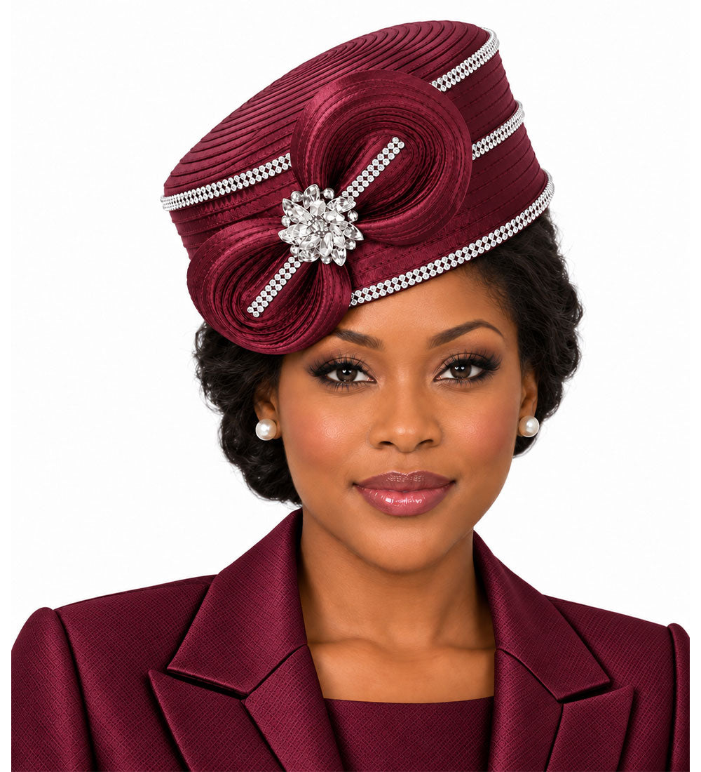 Giovanna Church Hat HR1063-Wine
