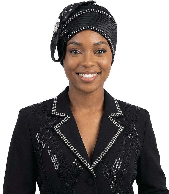 Giovanna Church Hat HR22107-Black