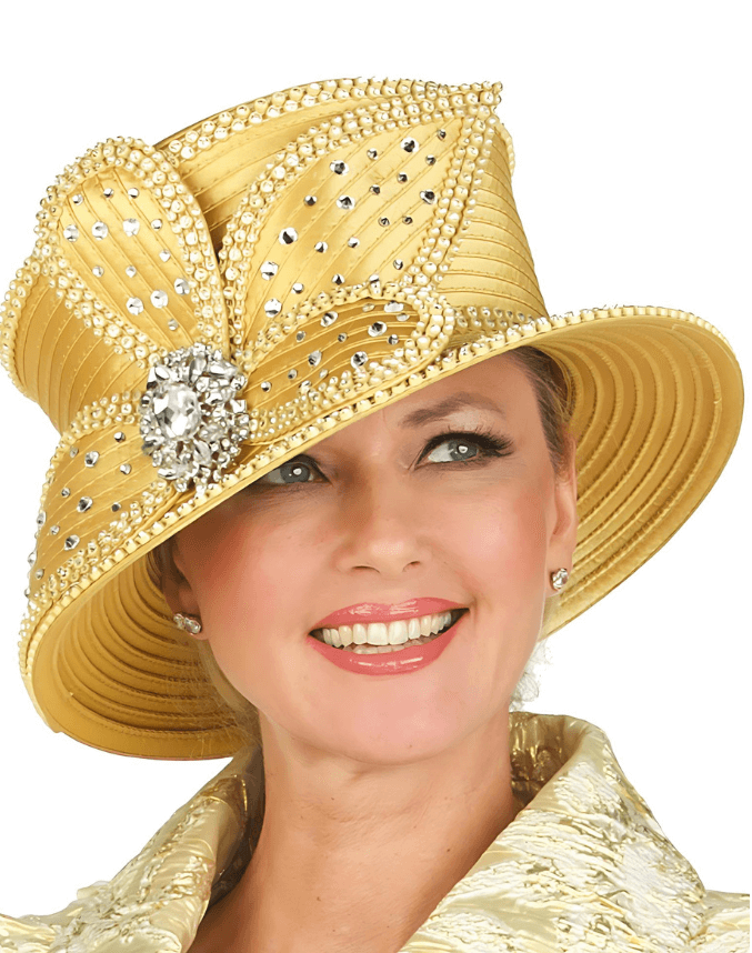 Giovanna Church Hat HR22132C-Gold