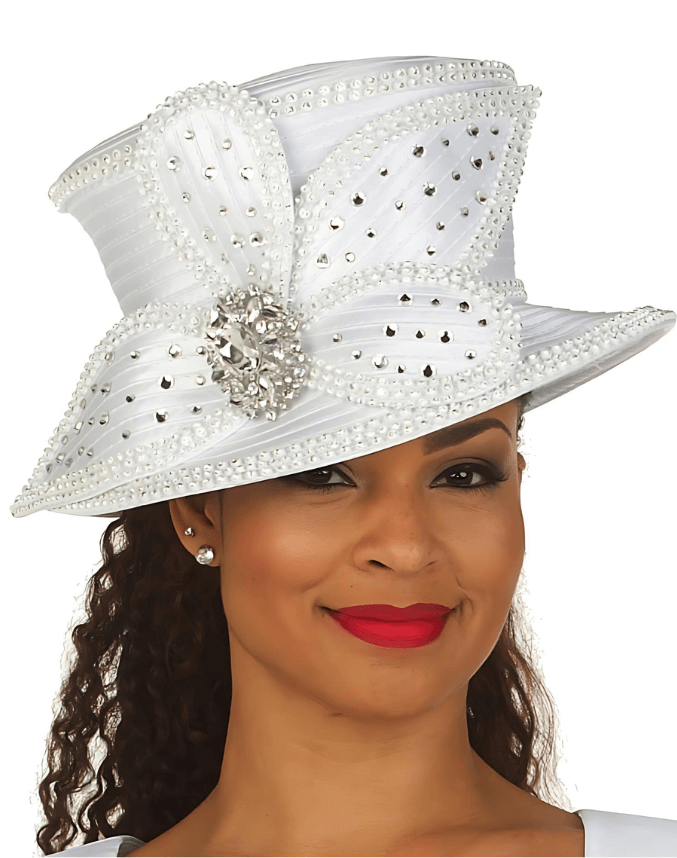 Giovanna Church Hat HR22132-White