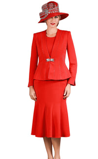 Giovanna Church Suit G1225C-Red - Church Suits For Less