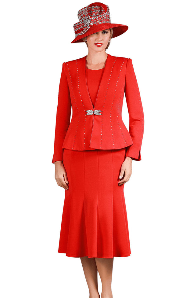 Giovanna Church Suit G1225-Red - Church Suits For Less