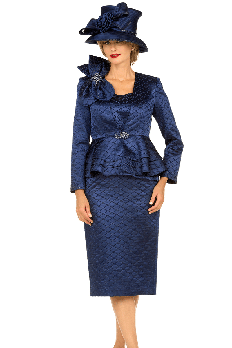 Giovanna Church Suit G1319-Navy