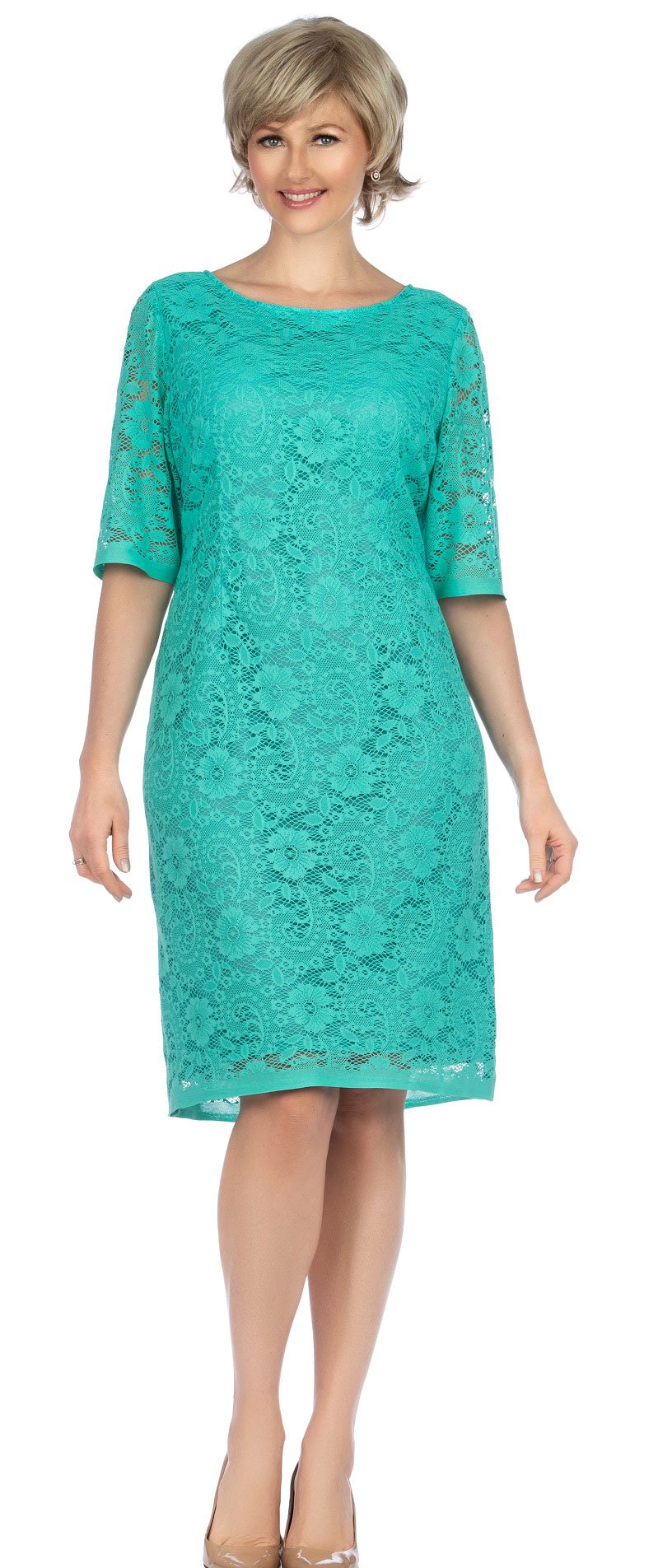 Giovanna Dress D1513C-Mint - Church Suits For Less