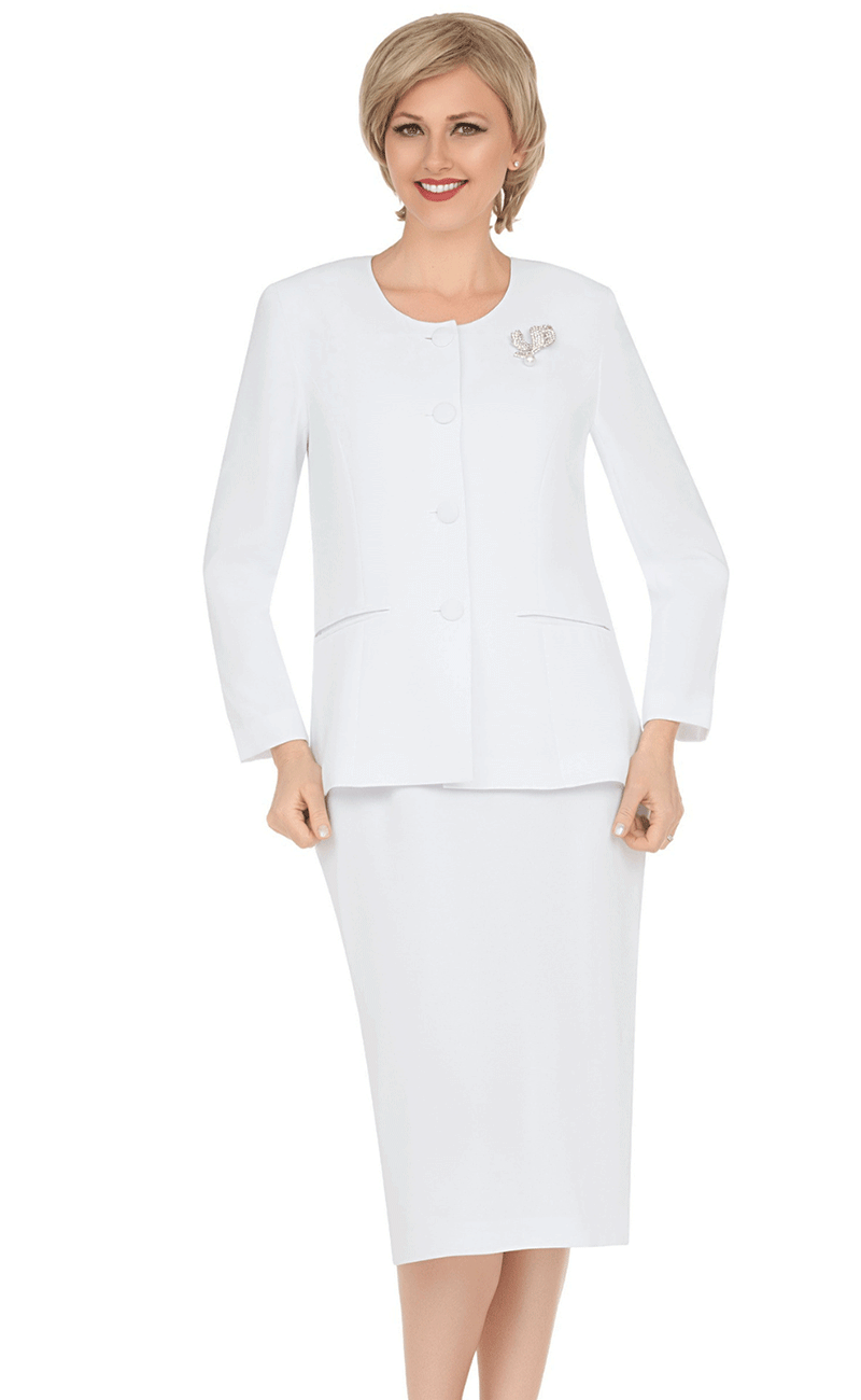 Giovanna Usher Suit S0745-White - Church Suits For Less