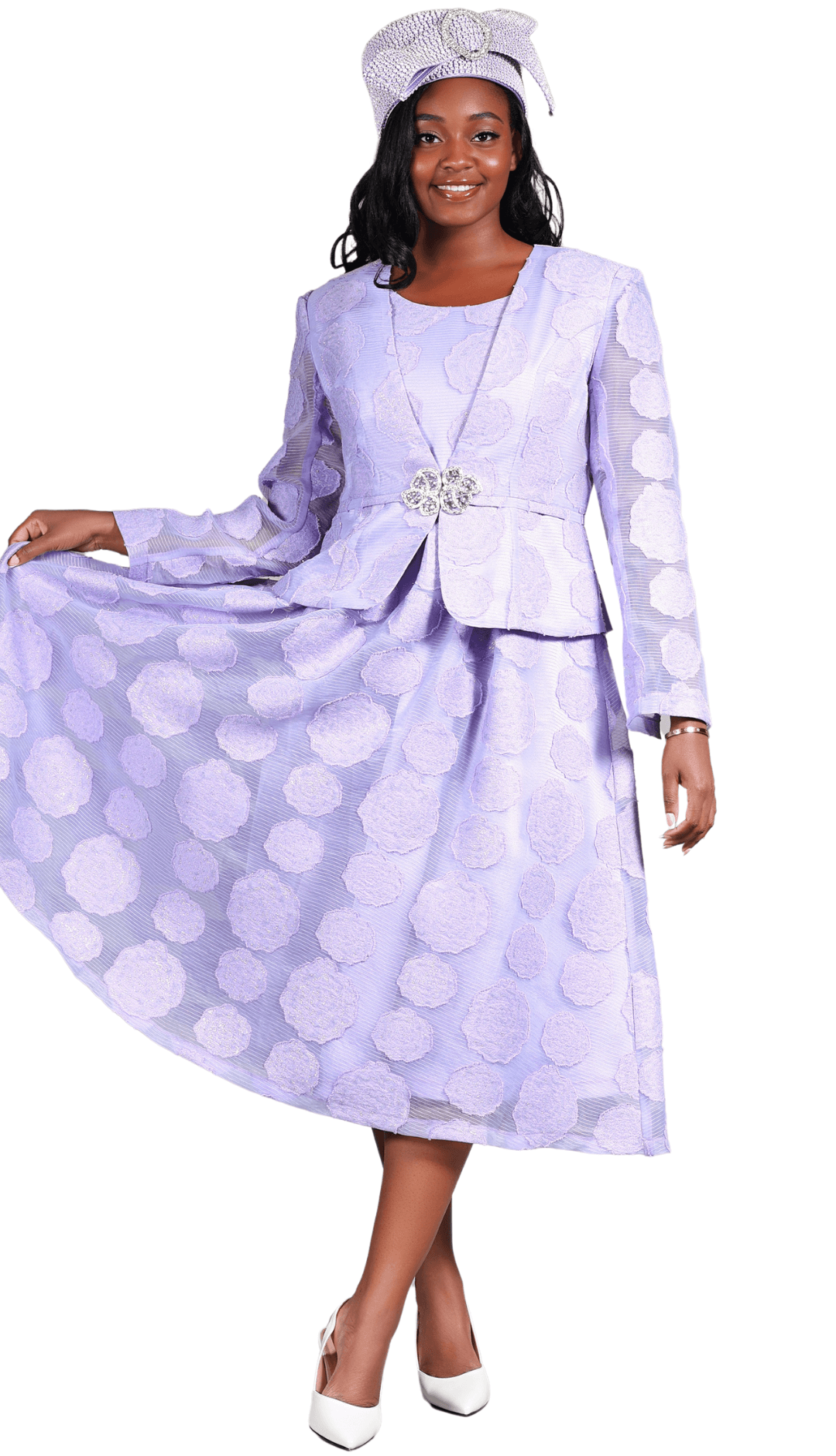 Giovanna Church Dress D1345-Ice Lilac - Church Suits For Less