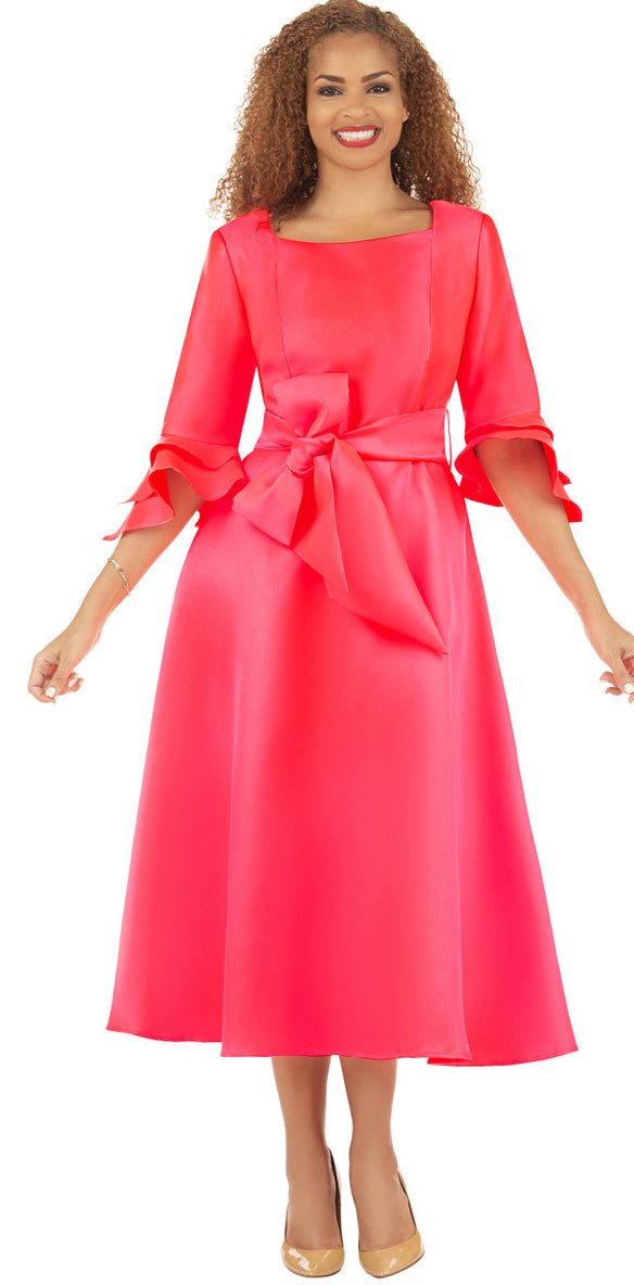 Giovanna Dress D1586-Neon Hot Pink - Church Suits For Less