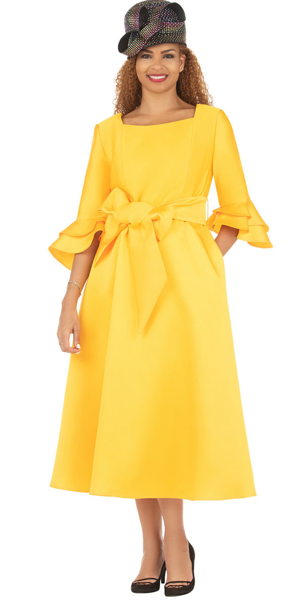 Giovanna Dress D1586-Yellow Gold - Church Suits For Less