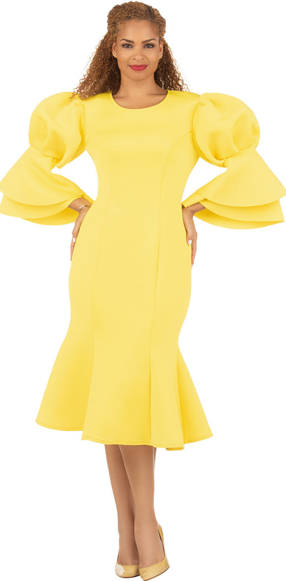 Giovanna Dress DP2402C-Yellow - Church Suits For Less