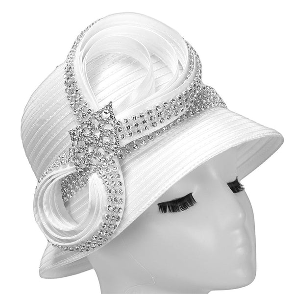 Giovanna Church Hat HR1067-White - Church Suits For Less