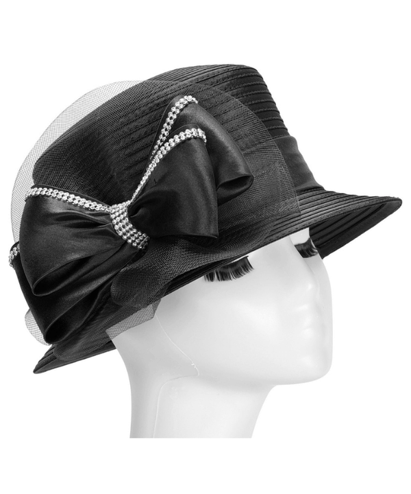 Giovanna Church Hat HR1070-Black - Church Suits For Less