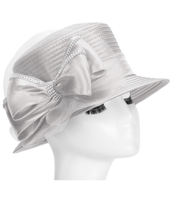 Giovanna Church Hat HR1070-Silver - Church Suits For Less