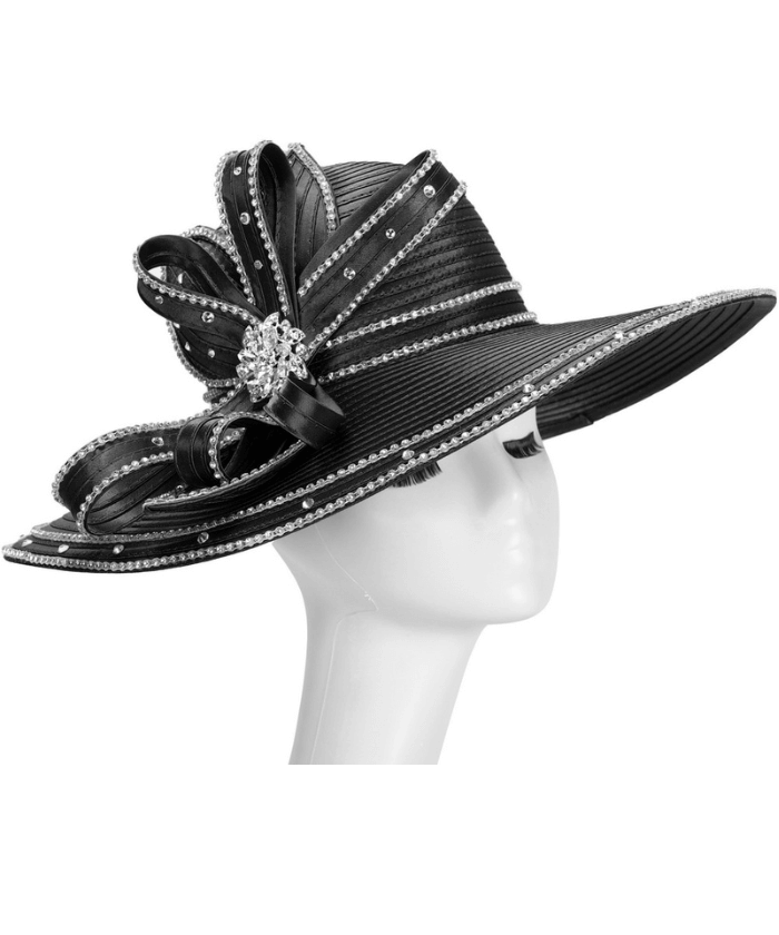 Giovanna Church Hat HR1072-Black - Church Suits For Less