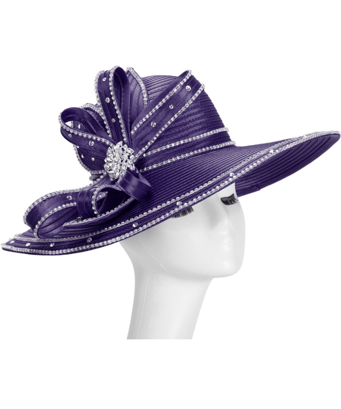 Giovanna Church Hat HR1072-Purple - Church Suits For Less