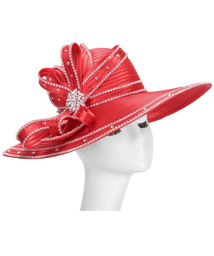 Giovanna Church Hat HR1072-Red - Church Suits For Less