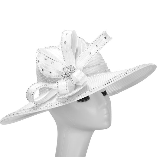 Giovanna Church Hat HR1072-White - Church Suits For Less