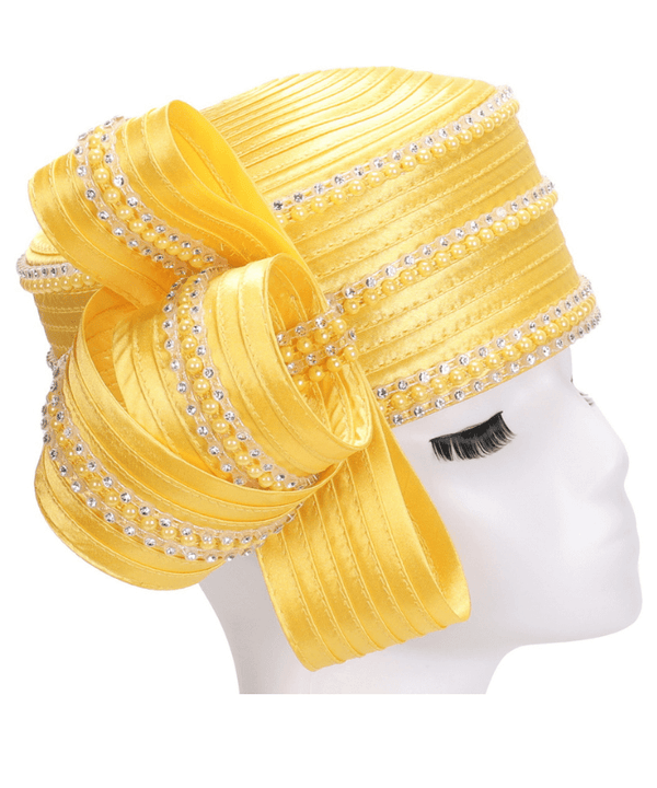 Giovanna Church Hat HR1074-Yellow - Church Suits For Less