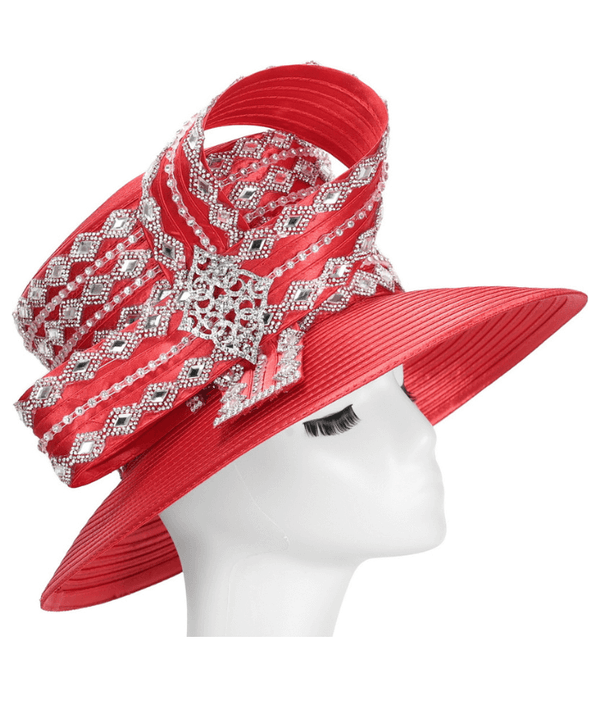 Giovanna Church Hat HR1077-Red - Church Suits For Less