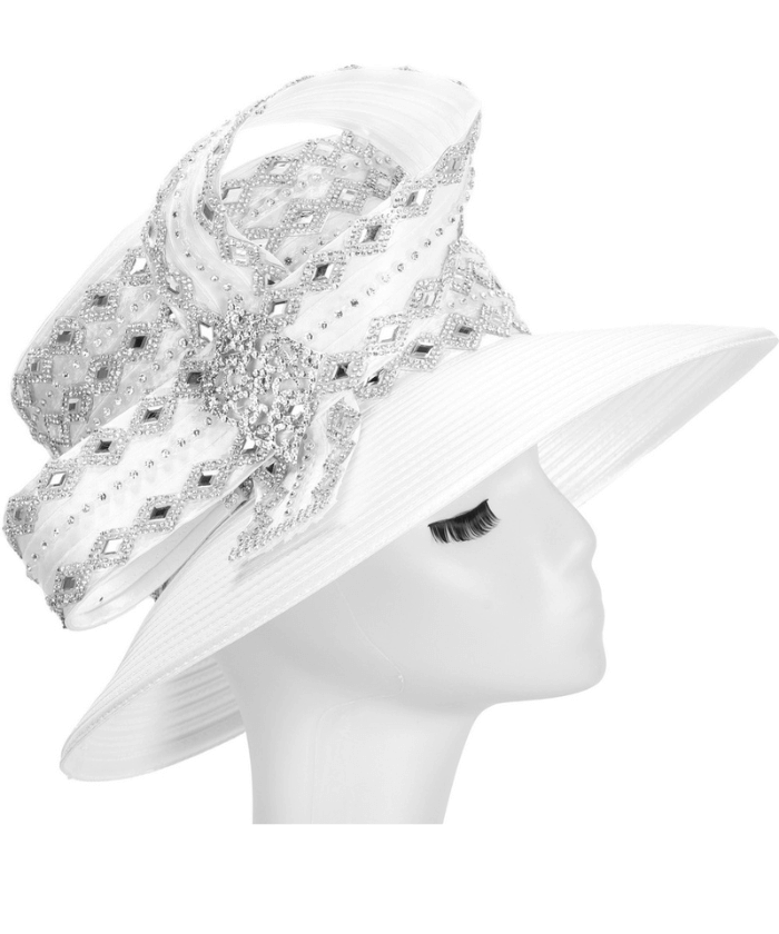 Giovanna Church Hat HR1077-White - Church Suits For Less