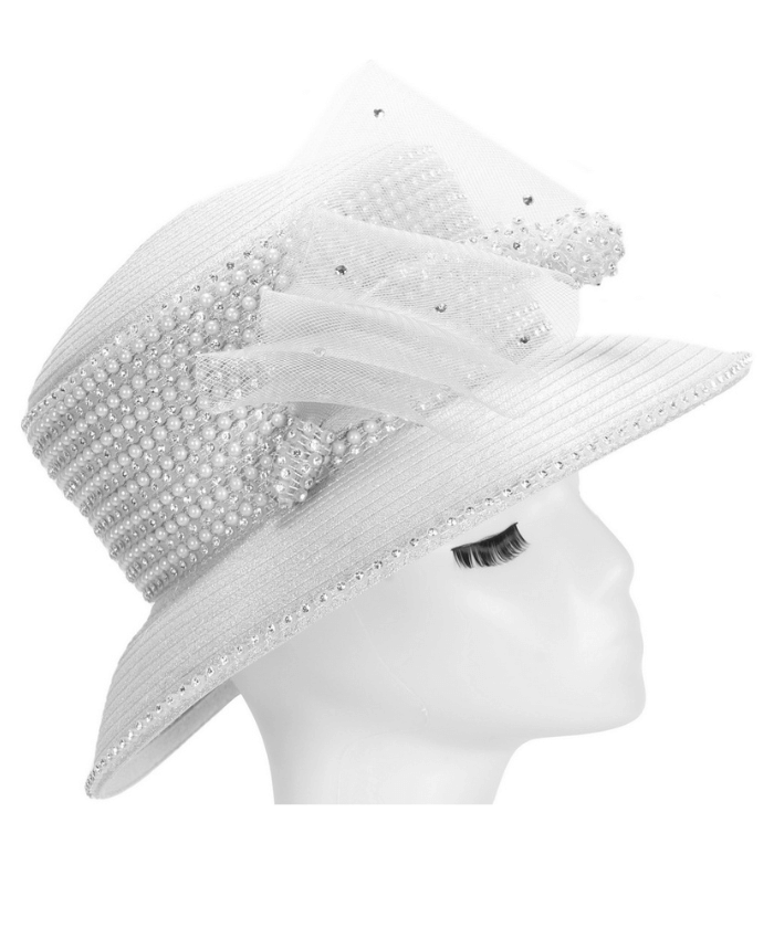 Giovanna Church Hat HR1080-Silver - Church Suits For Less