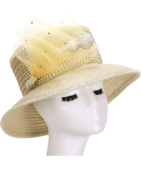 Giovanna Church Hat HR1080-Gold - Church Suits For Less