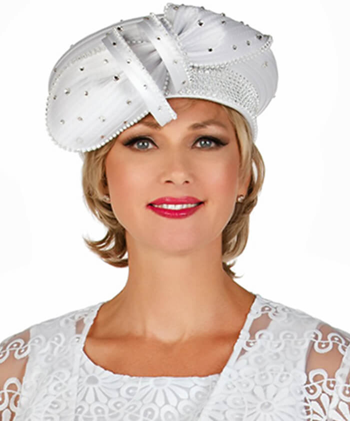 Giovanna Church Hat HR22124-White