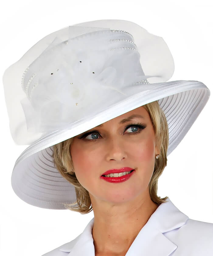 Giovanna Church Hat HR22125-White