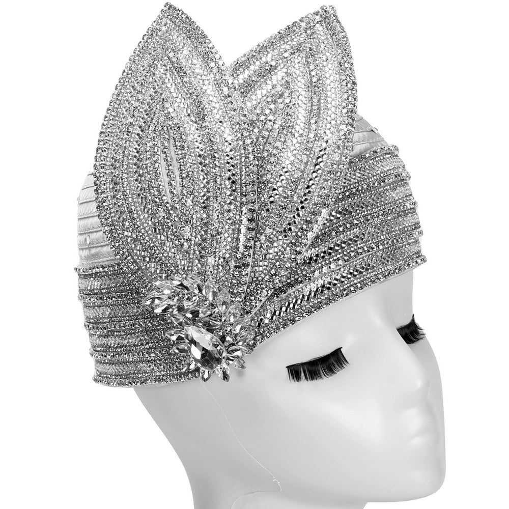 Giovanna Church Hat HR22127-Silver - Church Suits For Less