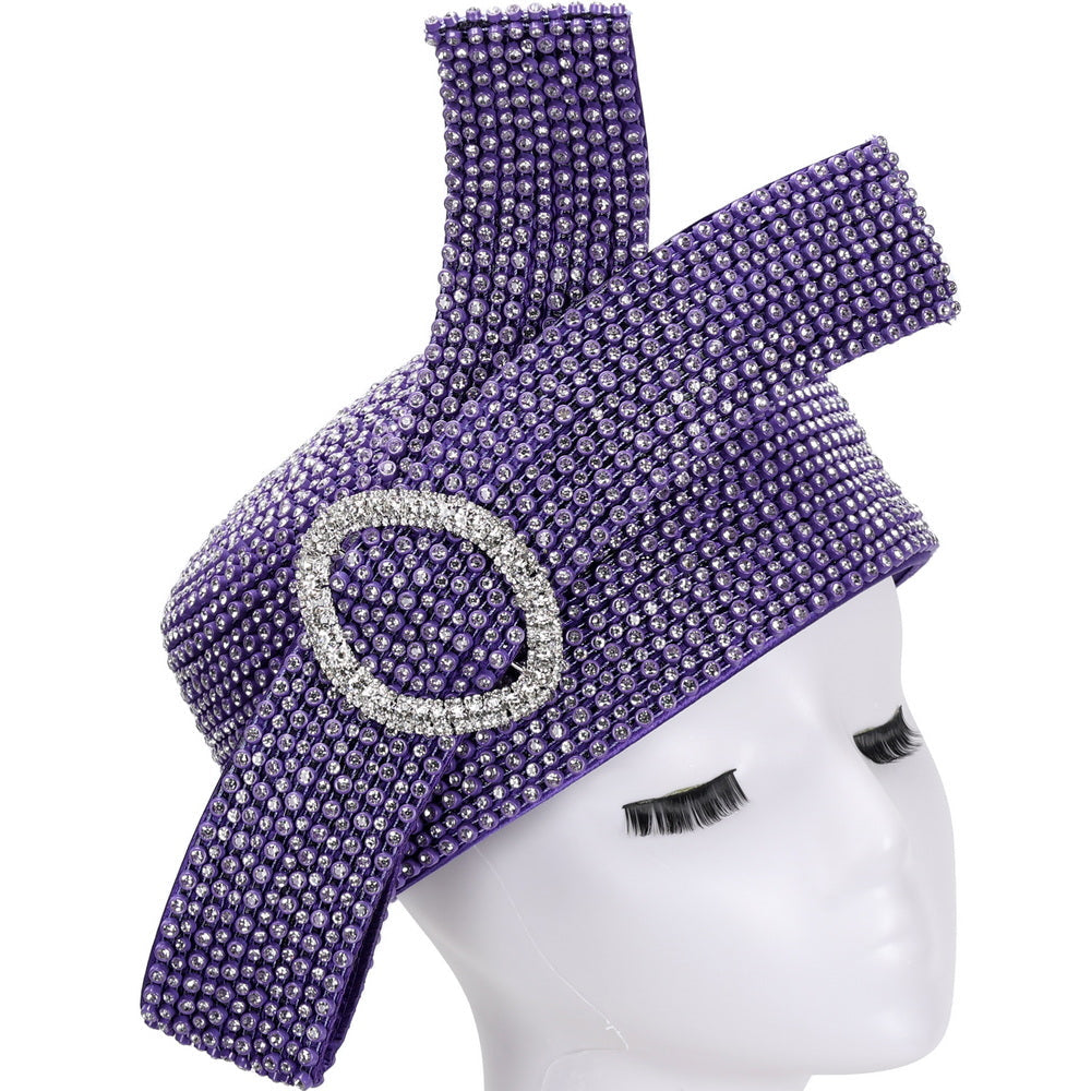 Giovanna Church Hat HR22136-Purple - Church Suits For Less