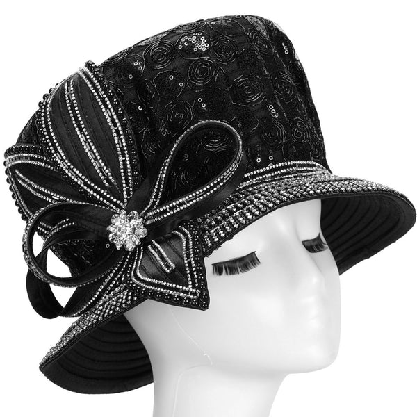 Giovanna Church Hat HR22137-Black - Church Suits For Less