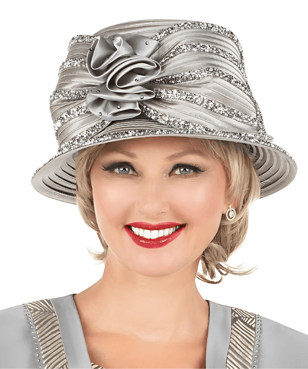 Giovanna Church Hat HR22139-Steel - Church Suits For Less