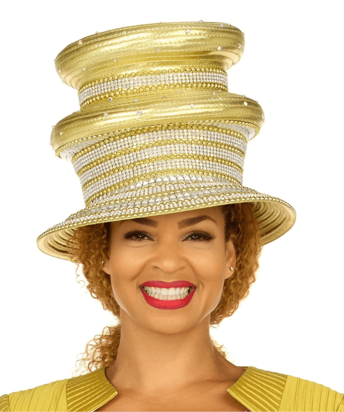 Giovanna Church Hat HR22161-Gold