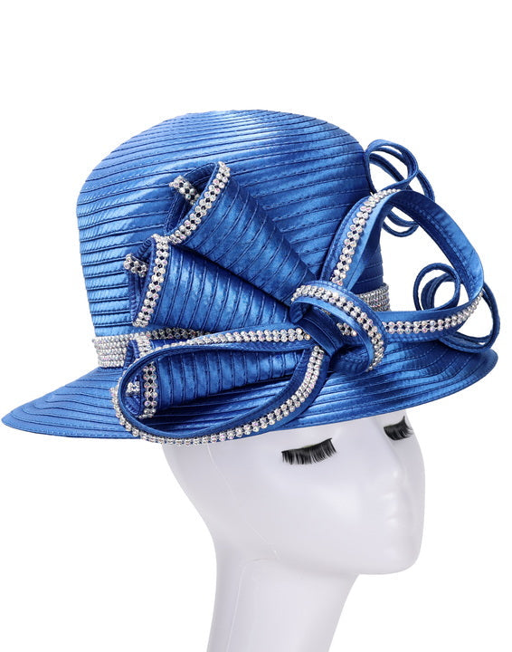 Giovanna Church Hat HR22103-Royal - Church Suits For Less