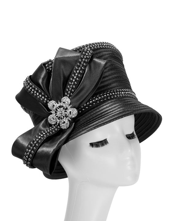 Giovanna Church Hat HR22112-Black - Church Suits For Less