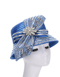 Giovanna Church Hat HR22114-Royal - Church Suits For Less