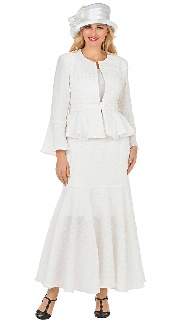 Giovanna Suit 0943B-White - Church Suits For Less