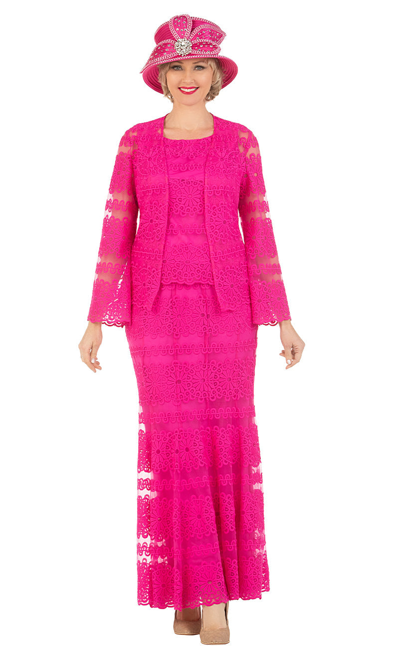 Giovanna Church Suit 0974C-Hot Pink - Church Suits For Less