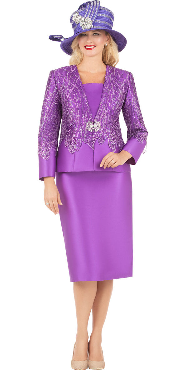 Giovanna Church Suit G1194C-Purple - Church Suits For Less