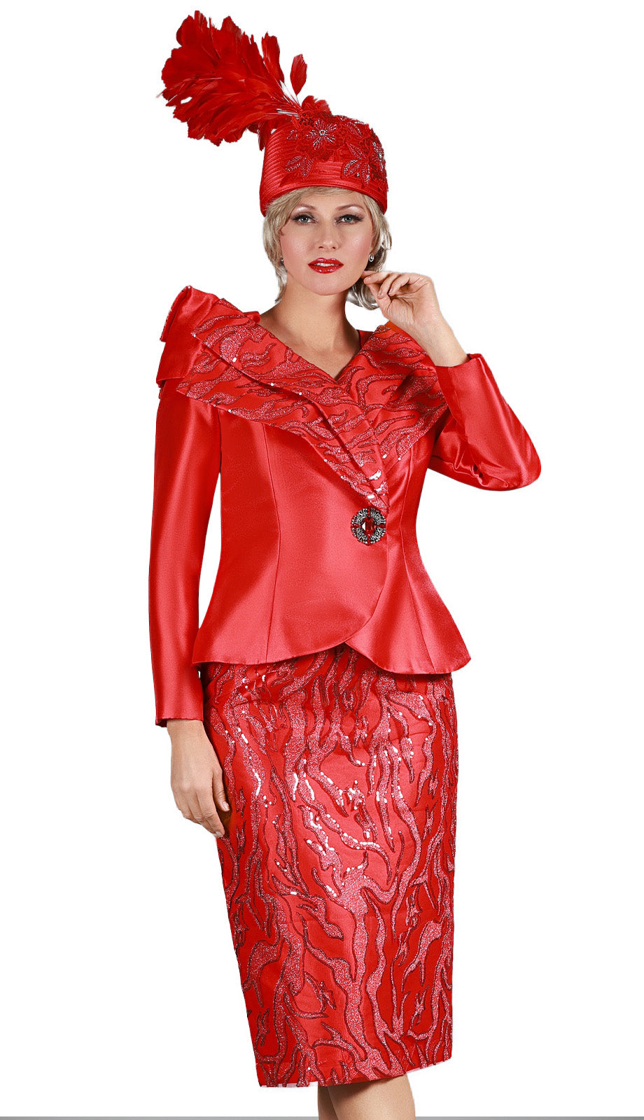Giovanna Church Suit G1211-Red