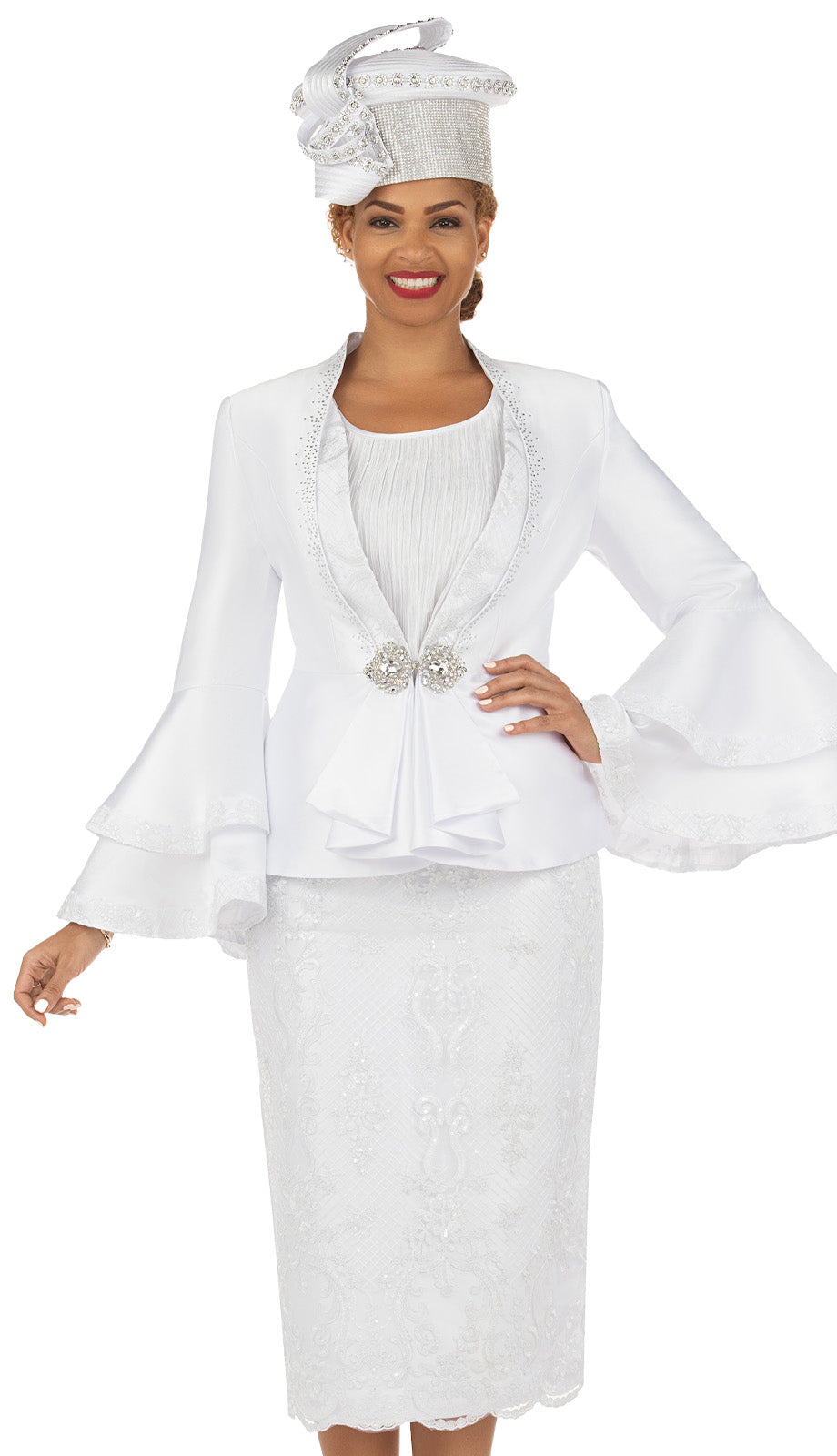 Giovanna Church Suit G1212C-White