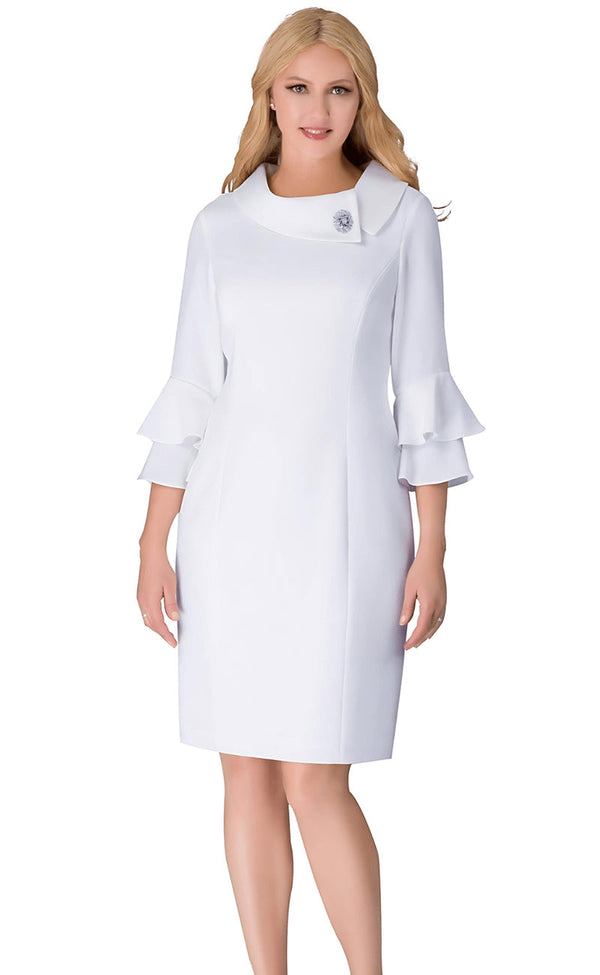 Giovanna Dress D1518-White - Church Suits For Less